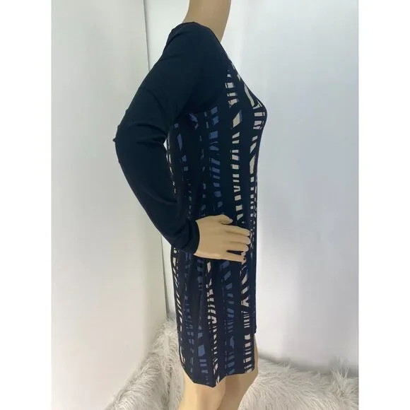 "BANANA REPUBLIC" MULTICOLOR ABSTRACT PRINT CAREER CASUAL DRESS SIZE: XS NWT - Picture 2 of 3